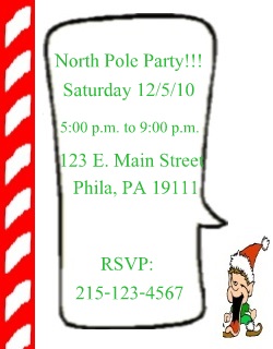 north pole invitations